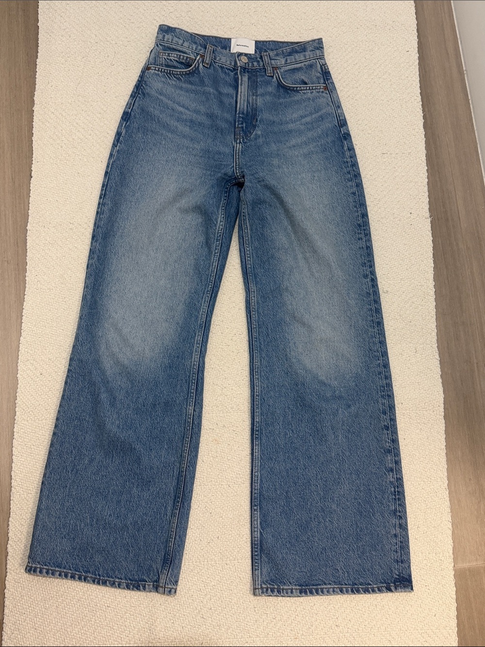 Reformation Wide-Leg Jeans in Medium Blue Wash